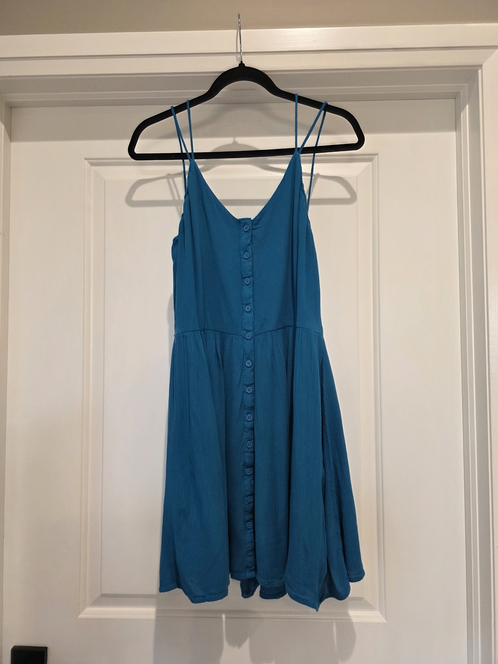 Harlow Teal Button-Front Mini Dress